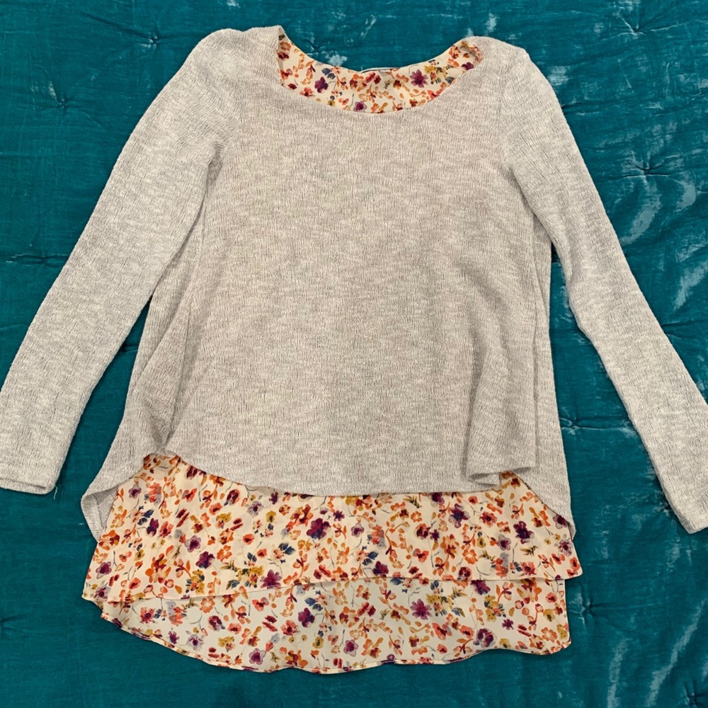 Layered long sleeve top